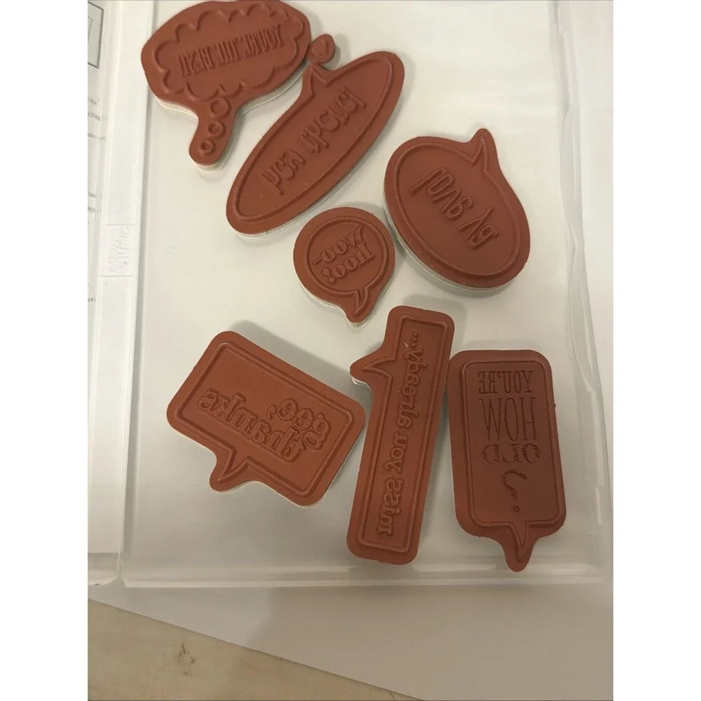 Stampin Up! Just Sayin Rubber Stamps speech bubbles sentiments